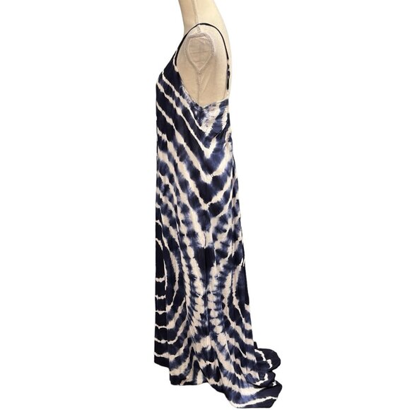 Raviya Cover Up Womens L Blue‎ Tie Dye Tank Maxi Dress Beachy Boho Hippie - Picture 2 of 9